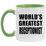 World's Greatest Receptionist - 11oz Accent Mug Green