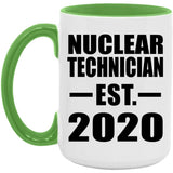 Nuclear Technician Established EST. 2020 - 15oz Accent Mug Green