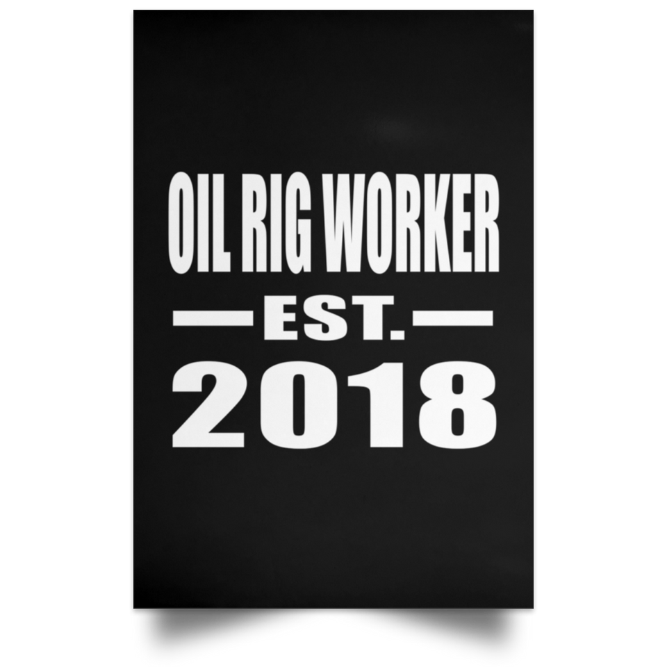 Oil Rig Worker Established EST. 2018 - Poster Portrait