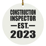 Construction Inspector Established EST. 2023 - Circle Ornament