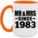 41st Anniversary Mr & Mrs Since 1983 - 15oz Accent Mug Orange