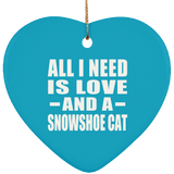 All I Need Is Love And A Snowshoe Cat - Heart Ornament