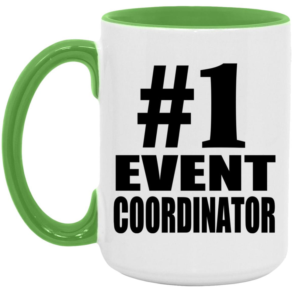 Number One #1 Event Coordinator - 15oz Accent Mug Green