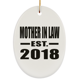 Mother In Law Established EST. 2018 - Oval Ornament