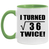 12th Birthday I Turned Square Root of 36 Twice - 11oz Accent Mug Green