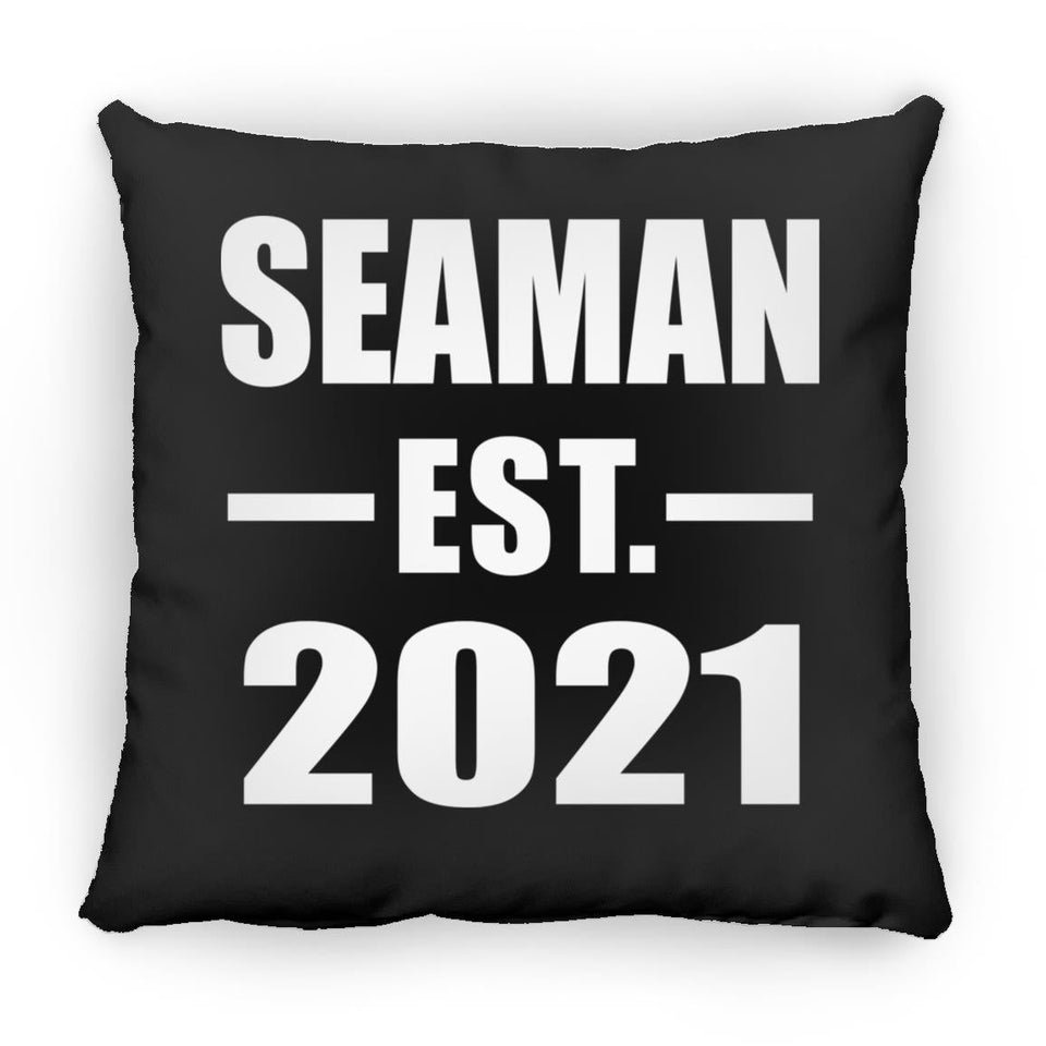 Seaman Established EST. 2021 - Throw Pillow Black