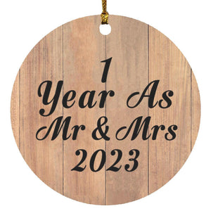 1 Year As Mr & Mrs 2023 - Circle Ornament C