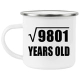 99th Birthday Square Root of 9801 Years Old - 12oz Camping Mug
