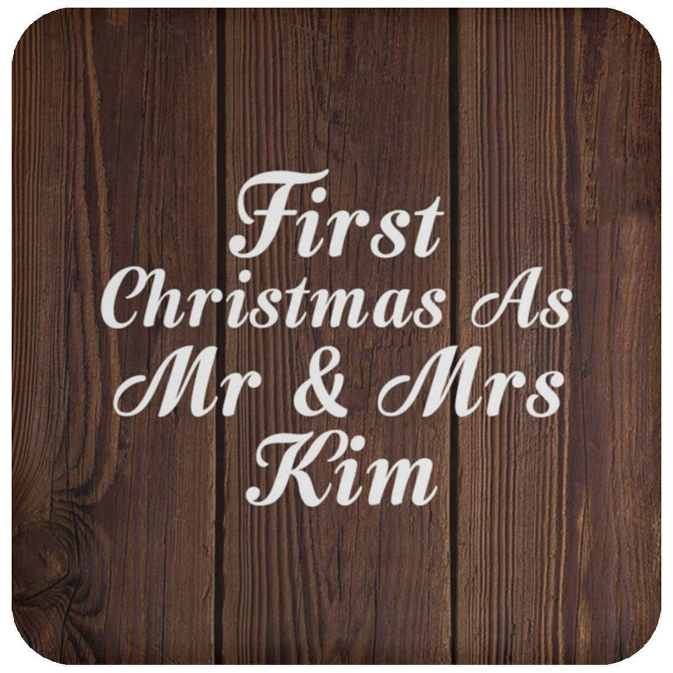 First Christmas As Mr & Mrs Kim - Drink Coaster D