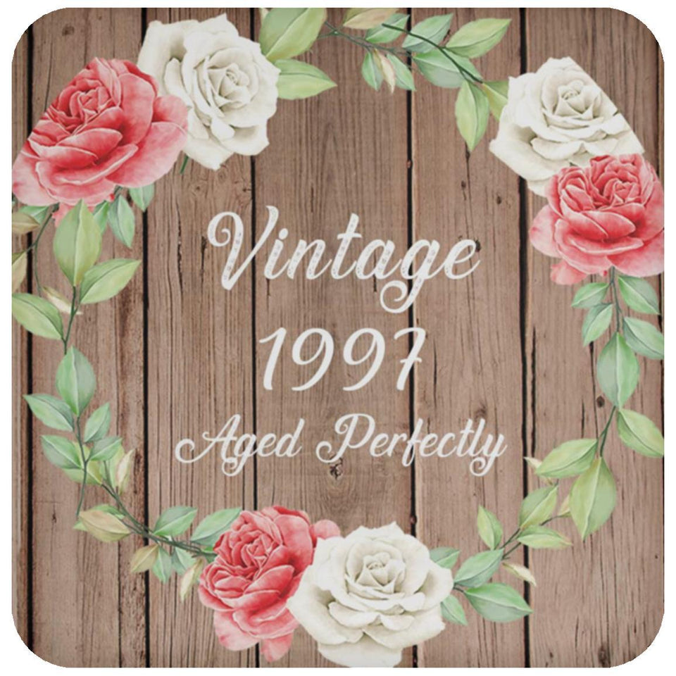 27th Birthday Vintage 1997 Aged Perfectly - Drink Coaster B