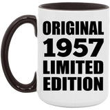 67th Birthday Original 1957 Limited Edition - 15oz Accent Mug Black