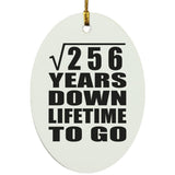 16th Anniversary Square Root of 256 Years Lifetime To Go - Oval Ornament