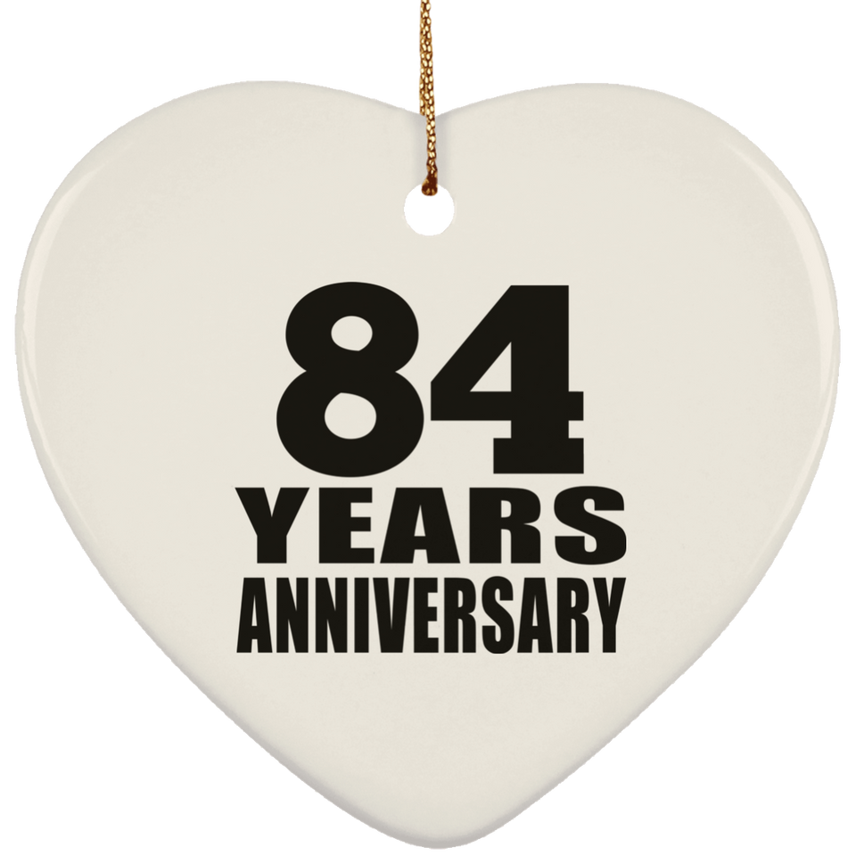 84th Anniversary 84 Years - Heart Ornament