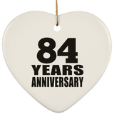 84th Anniversary 84 Years - Heart Ornament