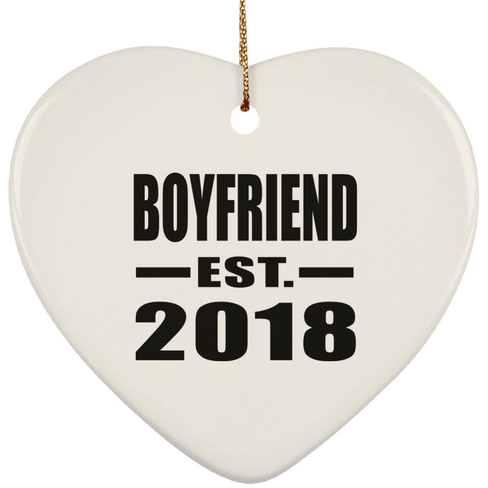 Boyfriend Established EST. 2018 - Heart Ornament