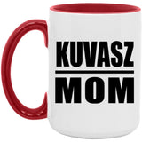 Kuvasz Mom - 15oz Accent Mug Red