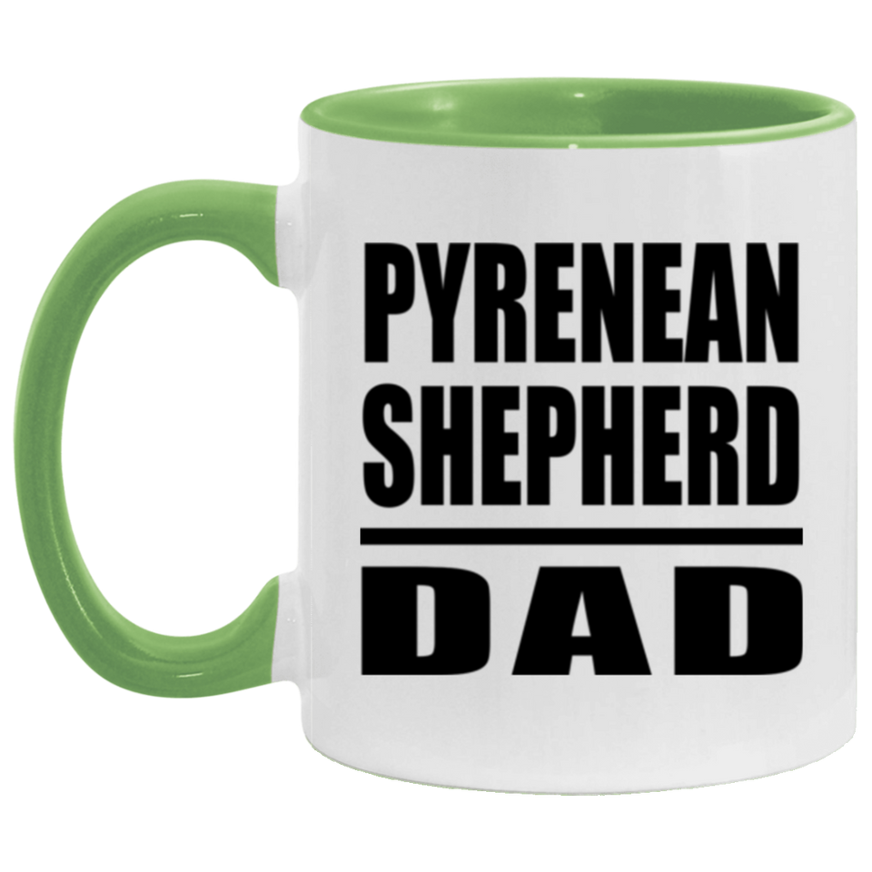 Pyrenean Shepherd Dad - 11oz Accent Mug Green