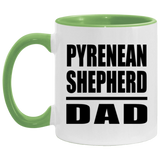 Pyrenean Shepherd Dad - 11oz Accent Mug Green