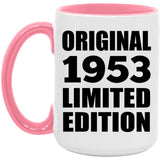 71st Birthday Original 1953 Limited Edition - 15oz Accent Mug Pink