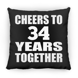 34th Anniversary Cheers To 34 Years Together - Throw Pillow Black