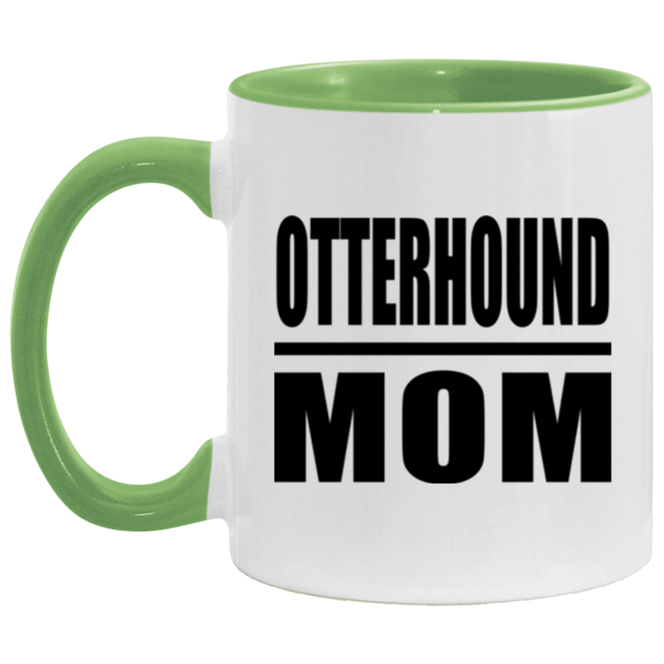 Otterhound Mom - 11oz Accent Mug Green
