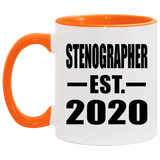 Stenographer Established EST. 2020 - 11oz Accent Mug Orange