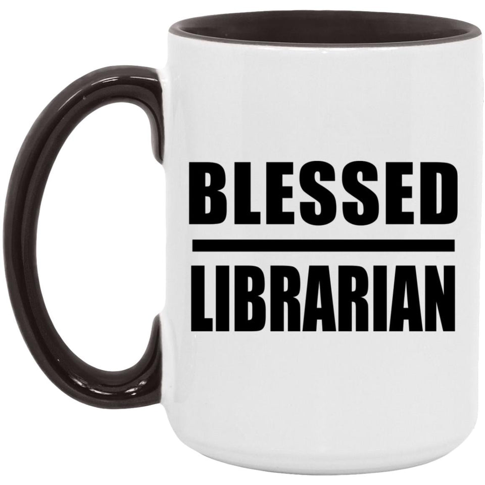 Blessed Librarian - 15oz Accent Mug Black