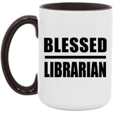 Blessed Librarian - 15oz Accent Mug Black