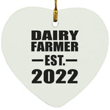 Dairy Farmer Established EST. 2022 - Heart Ornament