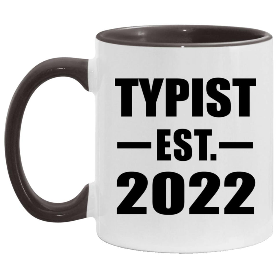 Typist Established EST. 2022 - 11oz Accent Mug Black