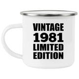 43rd Birthday Vintage 1981 Limited Edition - 12oz Camping Mug
