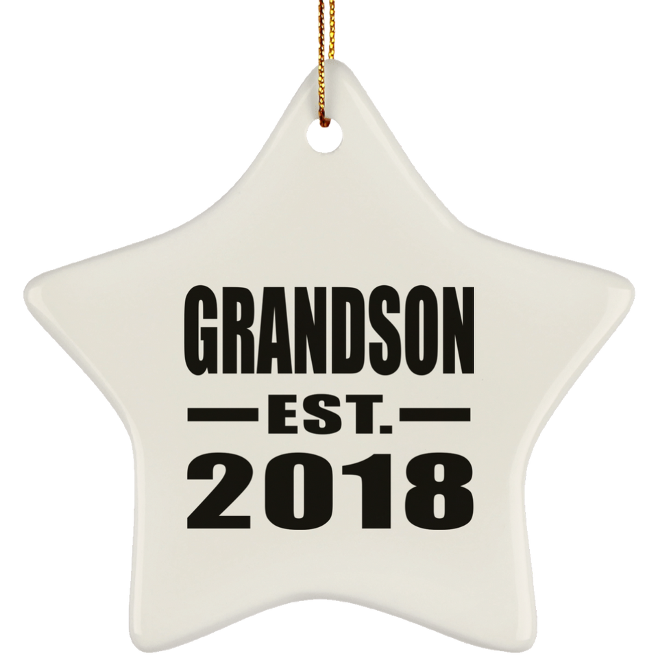 Grandson Established EST. 2018 - Star Ornament