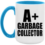 A+ Garbage Collector - 15oz Accent Mug Blue