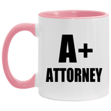 A+ Attorney - 11oz Accent Mug Pink