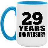 29th Anniversary 29 Years - 15oz Accent Mug Blue