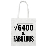 80th Birthday Square Root of 6400 & Fabulous - Tote Bag White