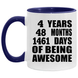 4th Birthday 4 Years 48 Months 1461 Days Of Awesome - 11oz Accent Mug Purple