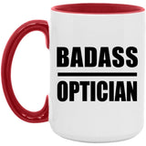 Badass Optician - 15oz Accent Mug Red