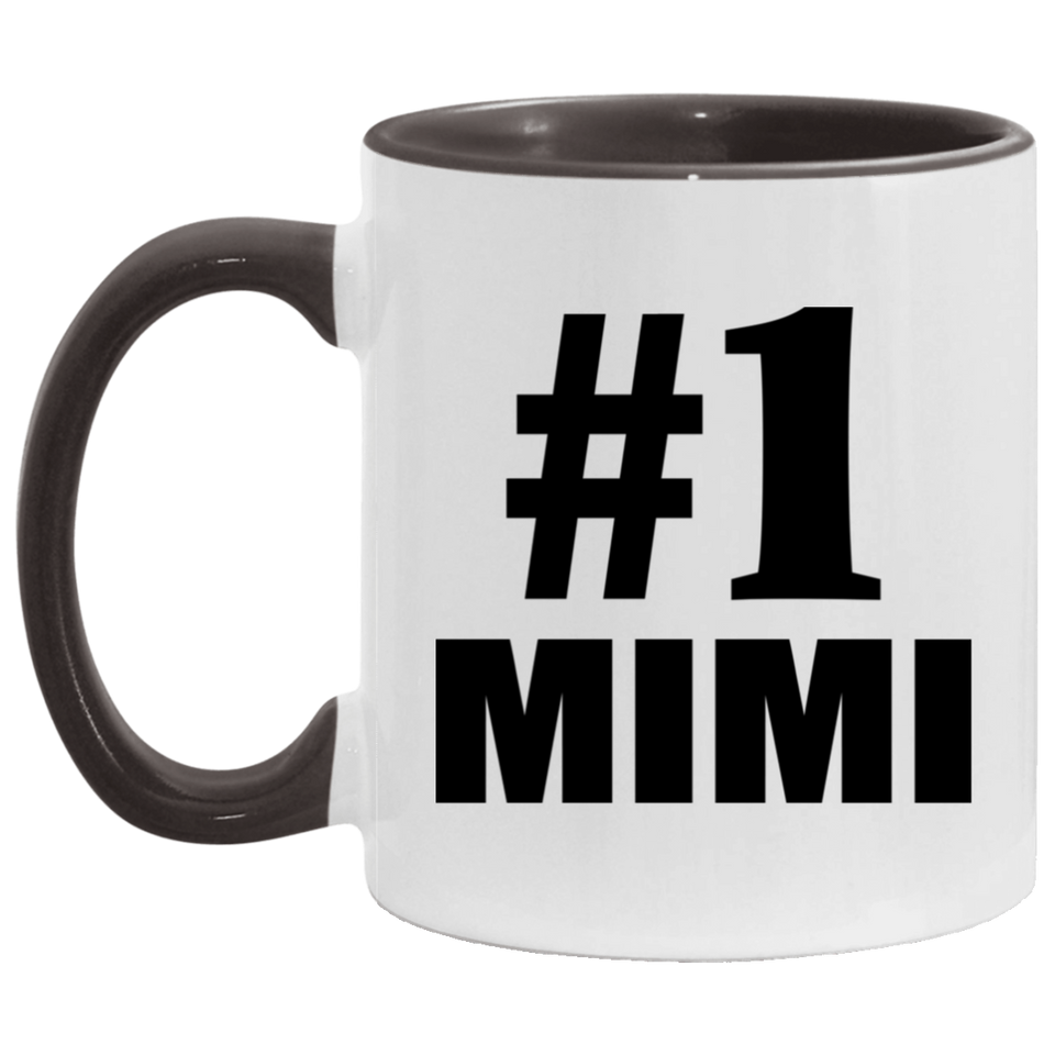 Number One #1 Mimi - 11oz Accent Mug Black