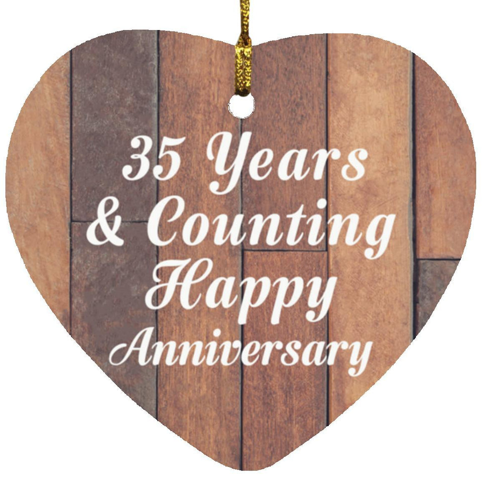 Happy 35th Anniversary 35 Years & Counting - Heart Ornament E