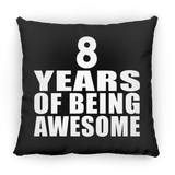 8th Birthday 8 Years Of Being Awesome - Throw Pillow Black