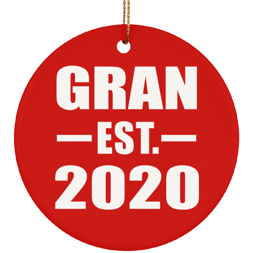 Gran Established EST. 2020 - Circle Ornament