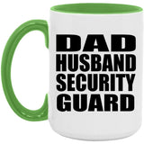 Dad Husband Security Guard - 15oz Accent Mug Green