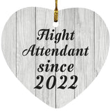 Flight Attendant Since 2022 - Heart Ornament F