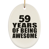 59th Birthday 59 Years Of Being Awesome - Oval Ornament