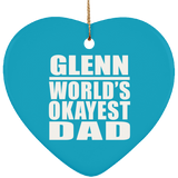 Glenn World's Okayest Dad - Heart Ornament