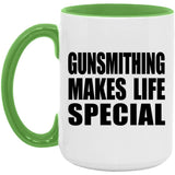 Gunsmithing Makes Life Special - 15oz Accent Mug Green