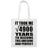70th Birthday Took Square Root of 4900 Years To Awesome - Tote Bag White
