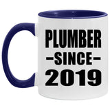 Plumber Since 2019 - 11oz Accent Mug Purple