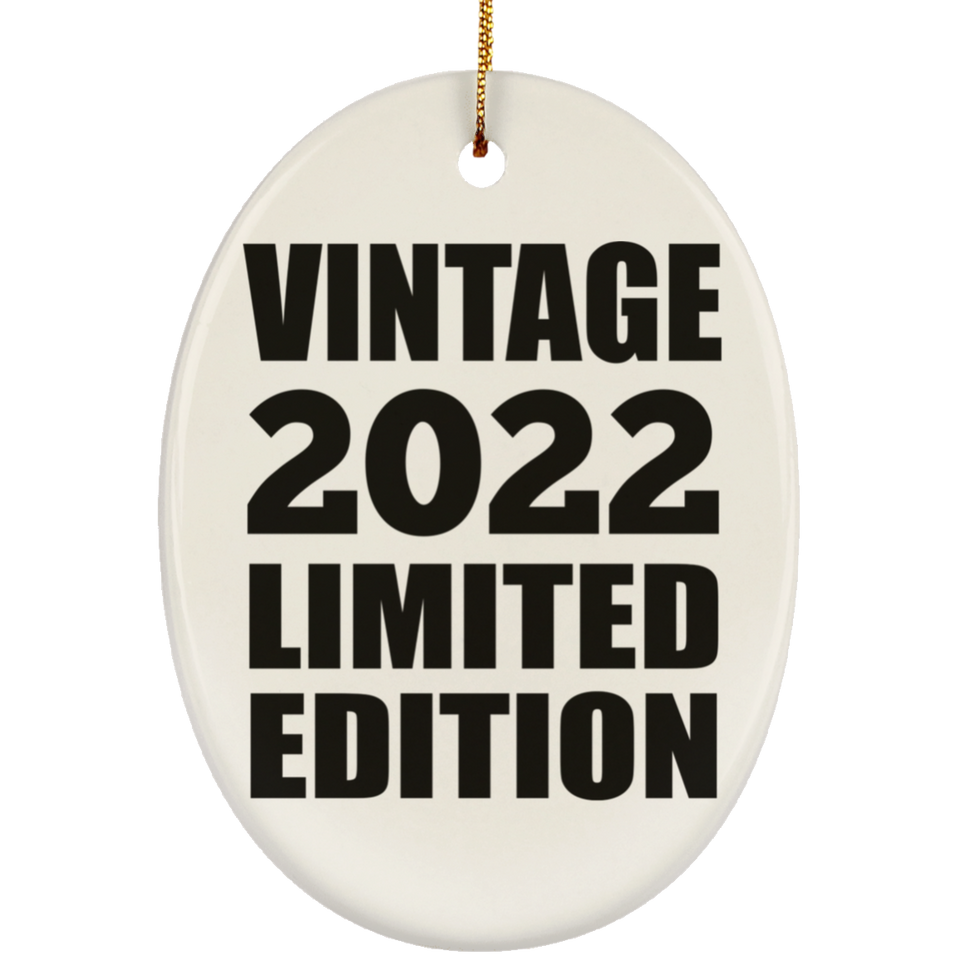 2nd Birthday Vintage 2022 Limited Edition - Oval Ornament
